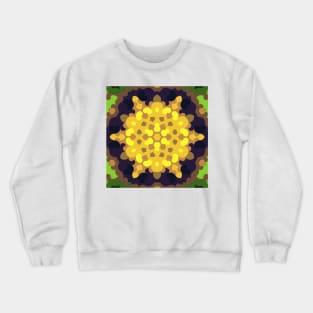 Retro Mandala Flower Yellow Purple and Green Crewneck Sweatshirt